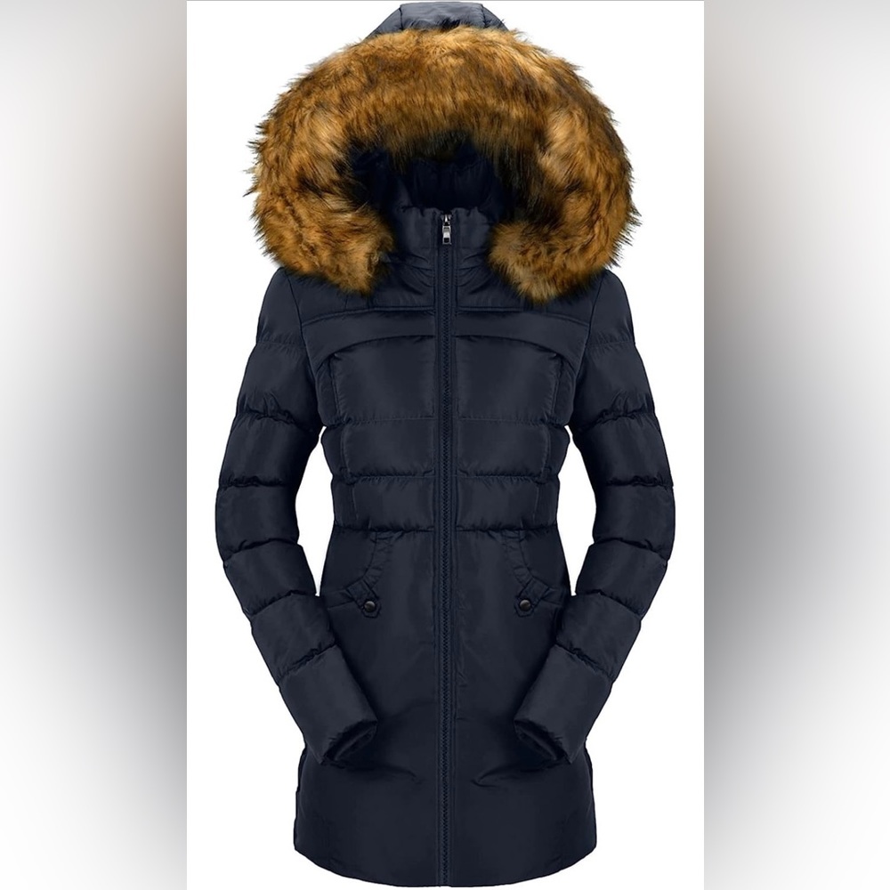 Women's Winter Puffer Coat Heavy Warm Long Parka Down Jacket w/ Fur Hood NEW